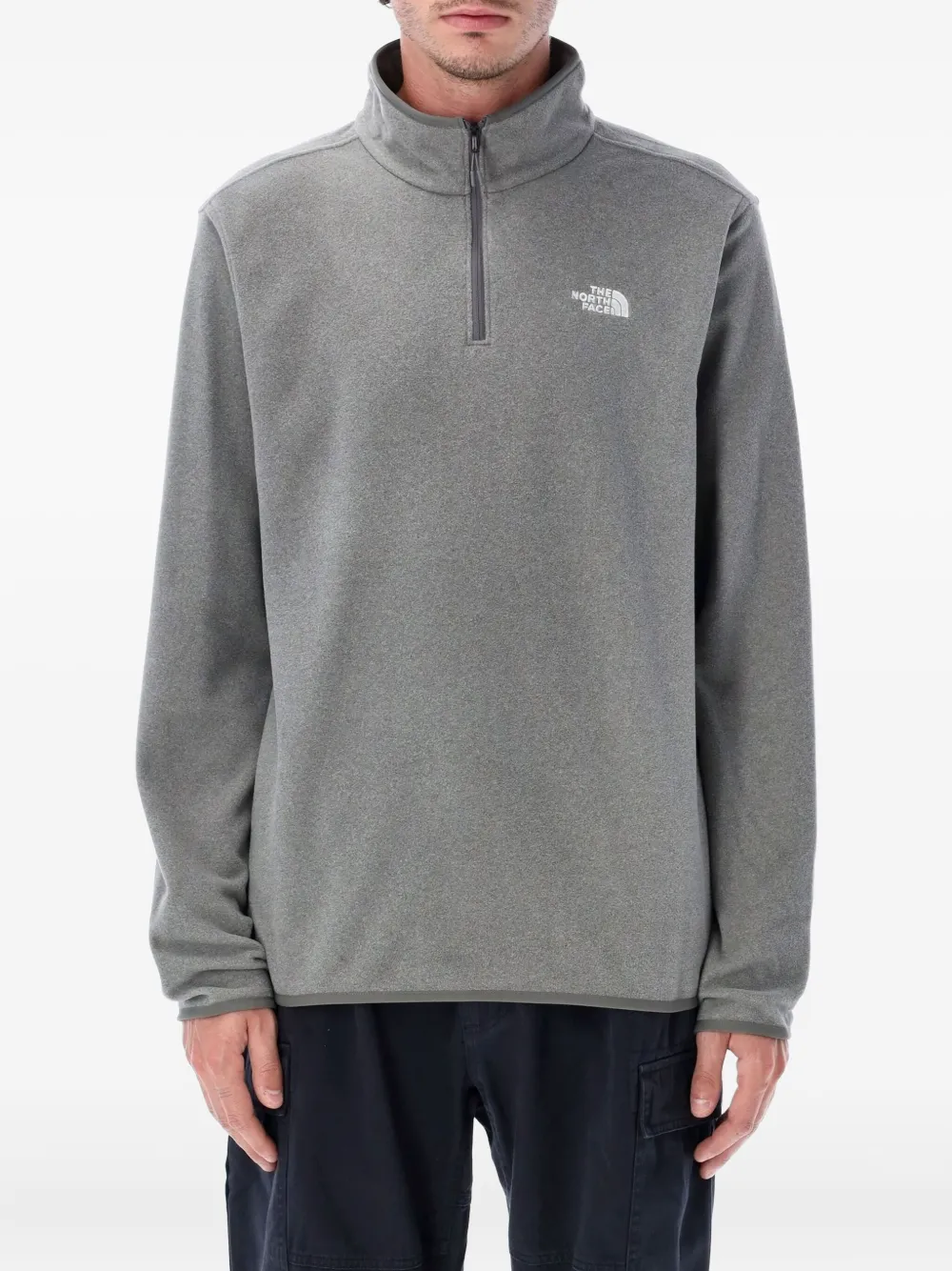 The North Face Half-zip Long-sleeve Fleece Top In Gray