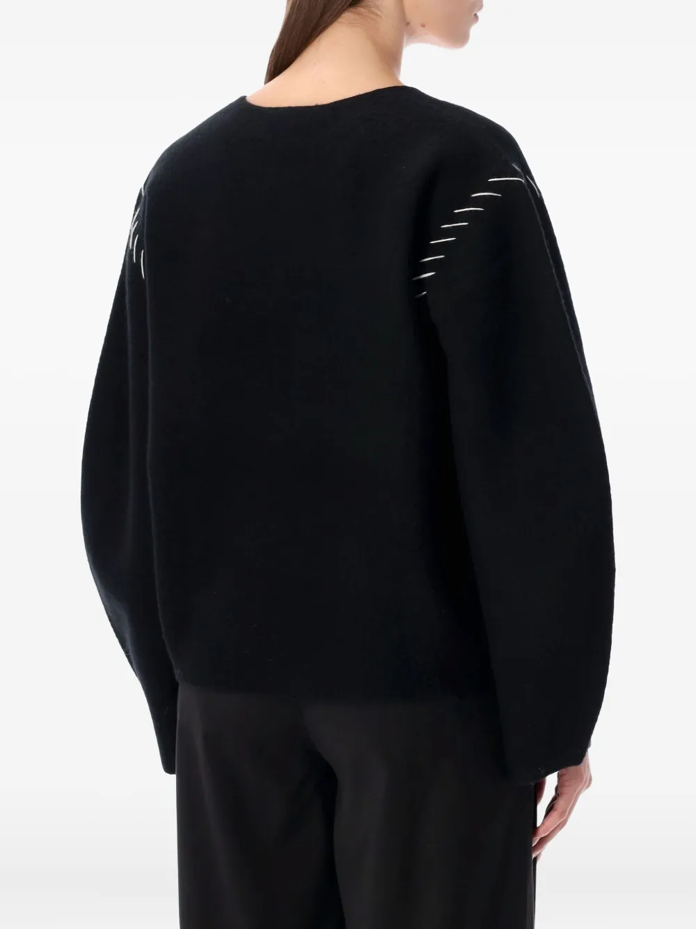 The Garment Oslo trui met stikseldetail Zwart