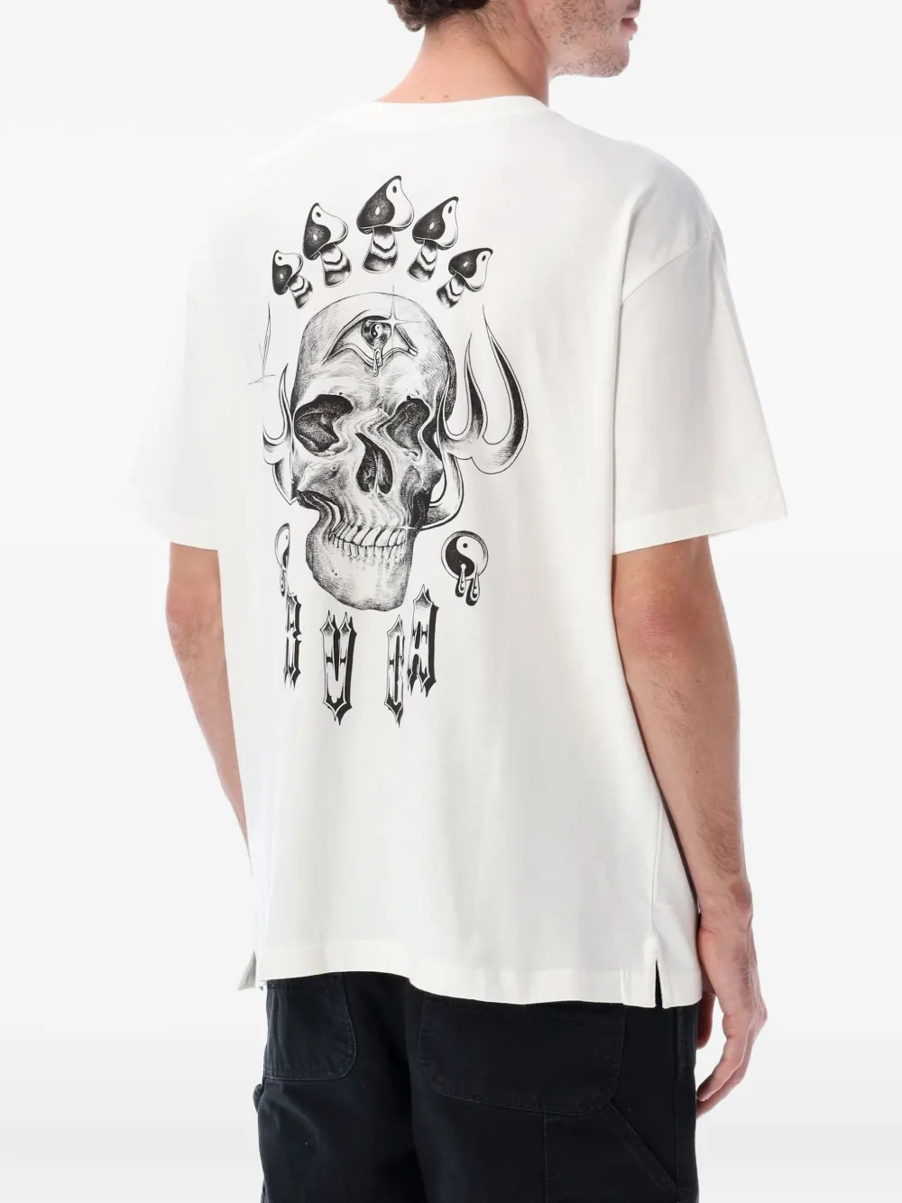 Rvca T-shirt met doodskopprint - Wit