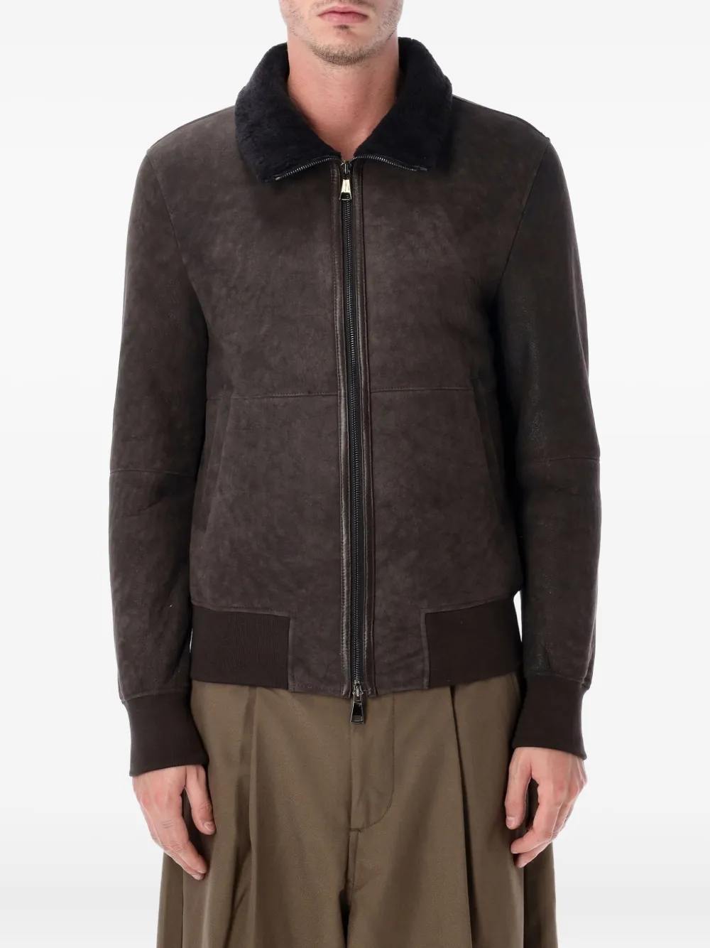 Sword 6.6.44 S.w.o.r.d 6.6.44 Brown Shearling Bomber Jacket In Brown