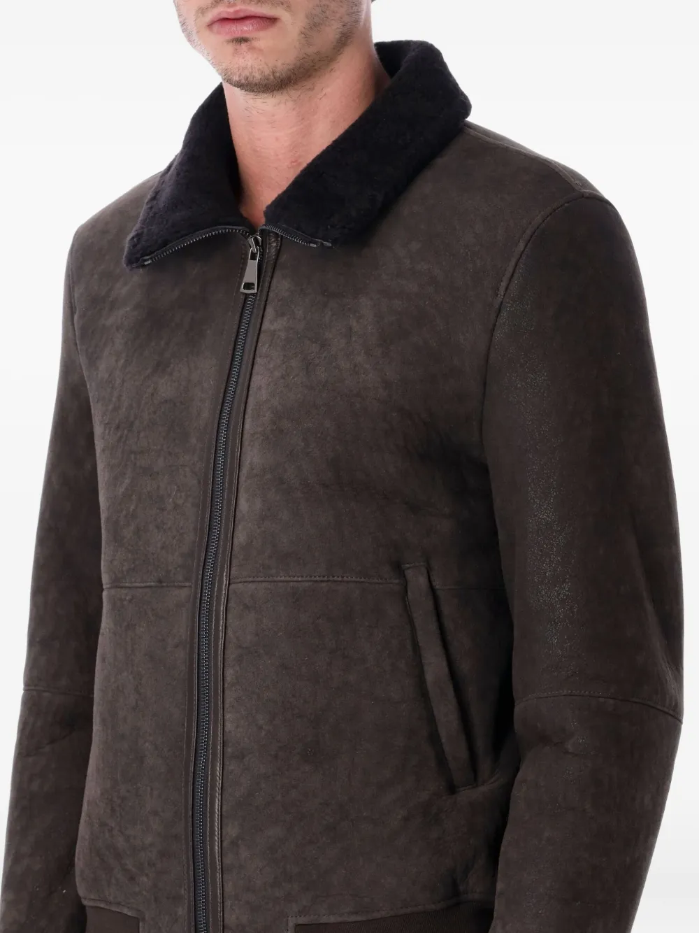 Sword 6.6.44 S.w.o.r.d 6.6.44 Brown Shearling Bomber Jacket In Brown