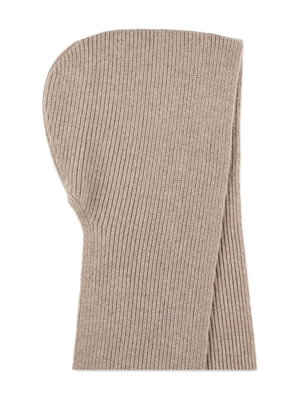 Studio Nicholson Ribbed Knit Hooded Scarf In Neutral