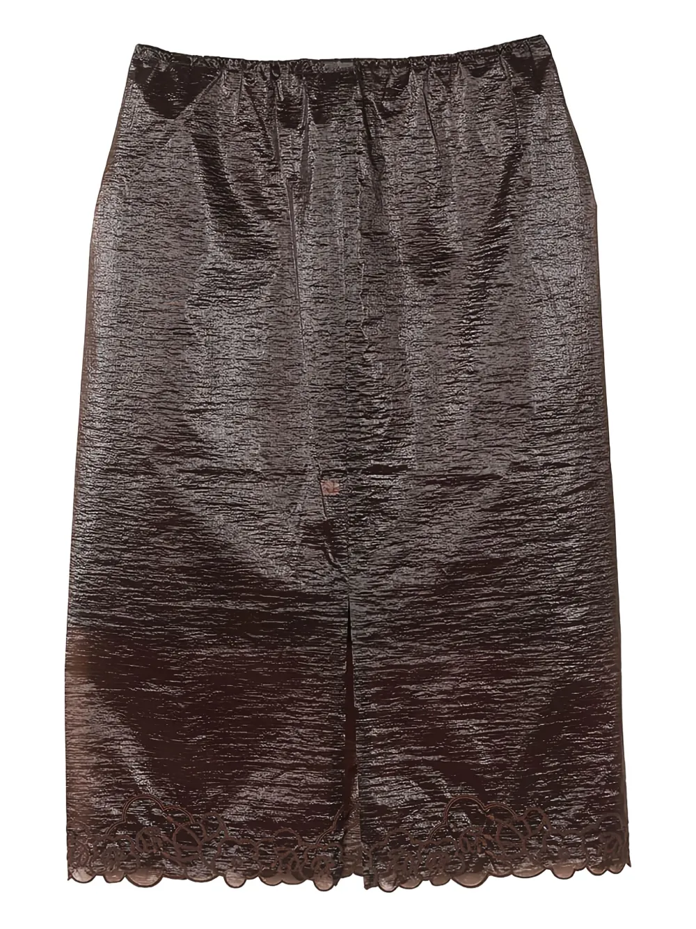 Cecilie Bahnsen Floral-trim Briaskirt Skirt In Brown