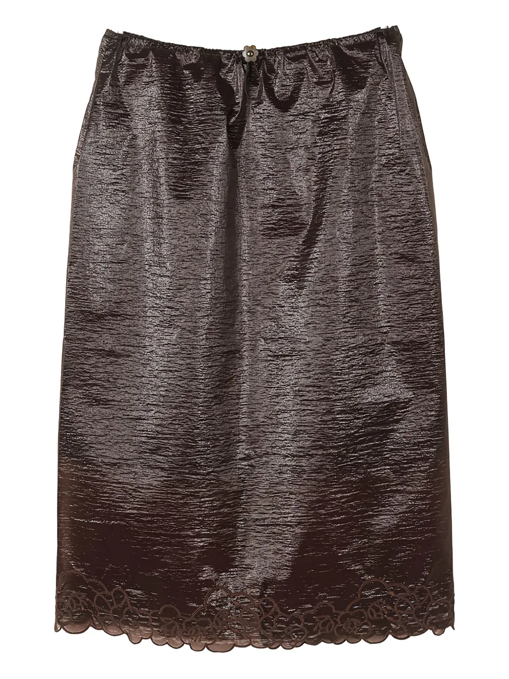 Cecilie Bahnsen Floral-trim Briaskirt Skirt In Brown