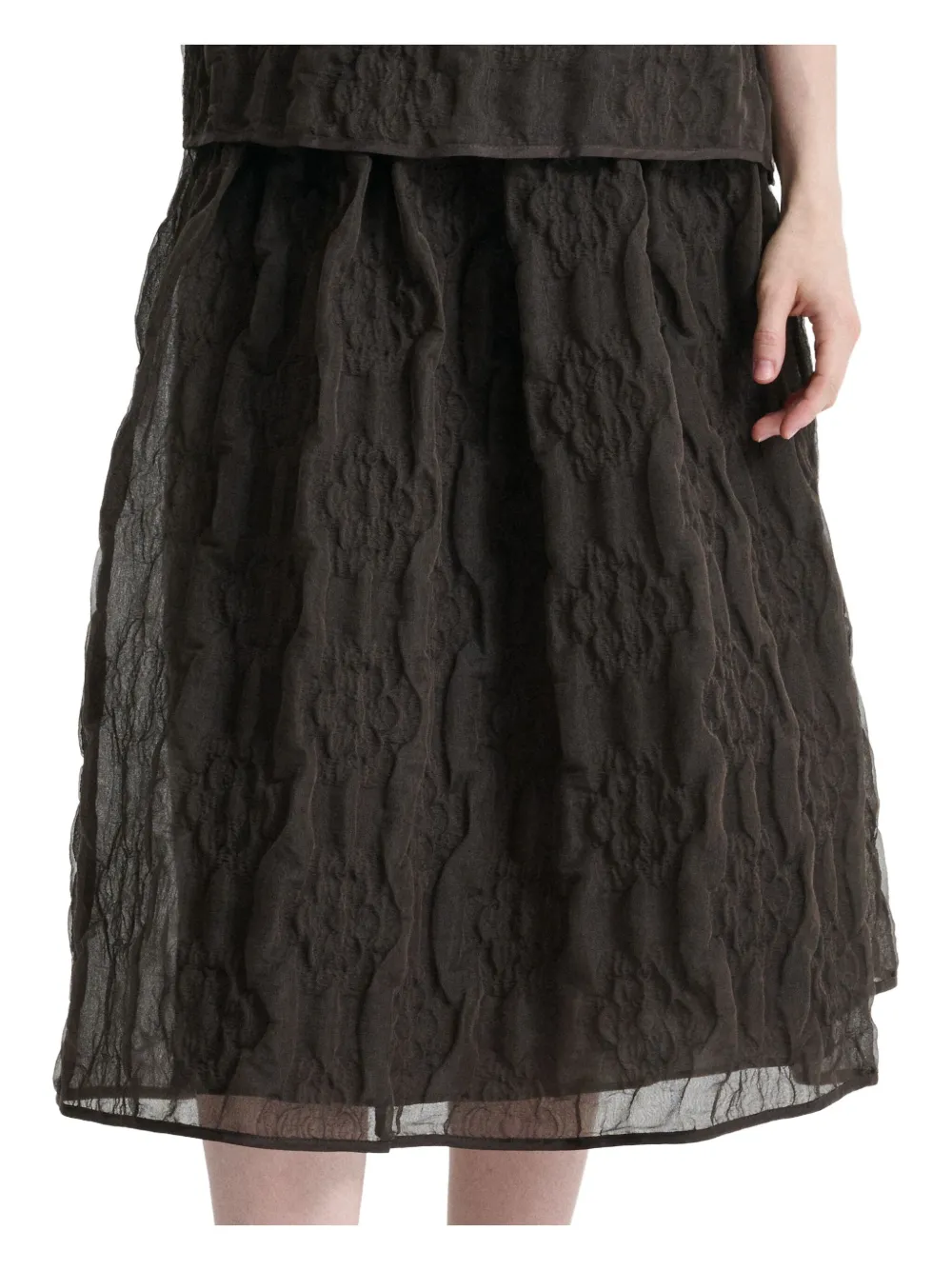 Cecilie Bahnsen Textured Balaskirt Skirt In Black