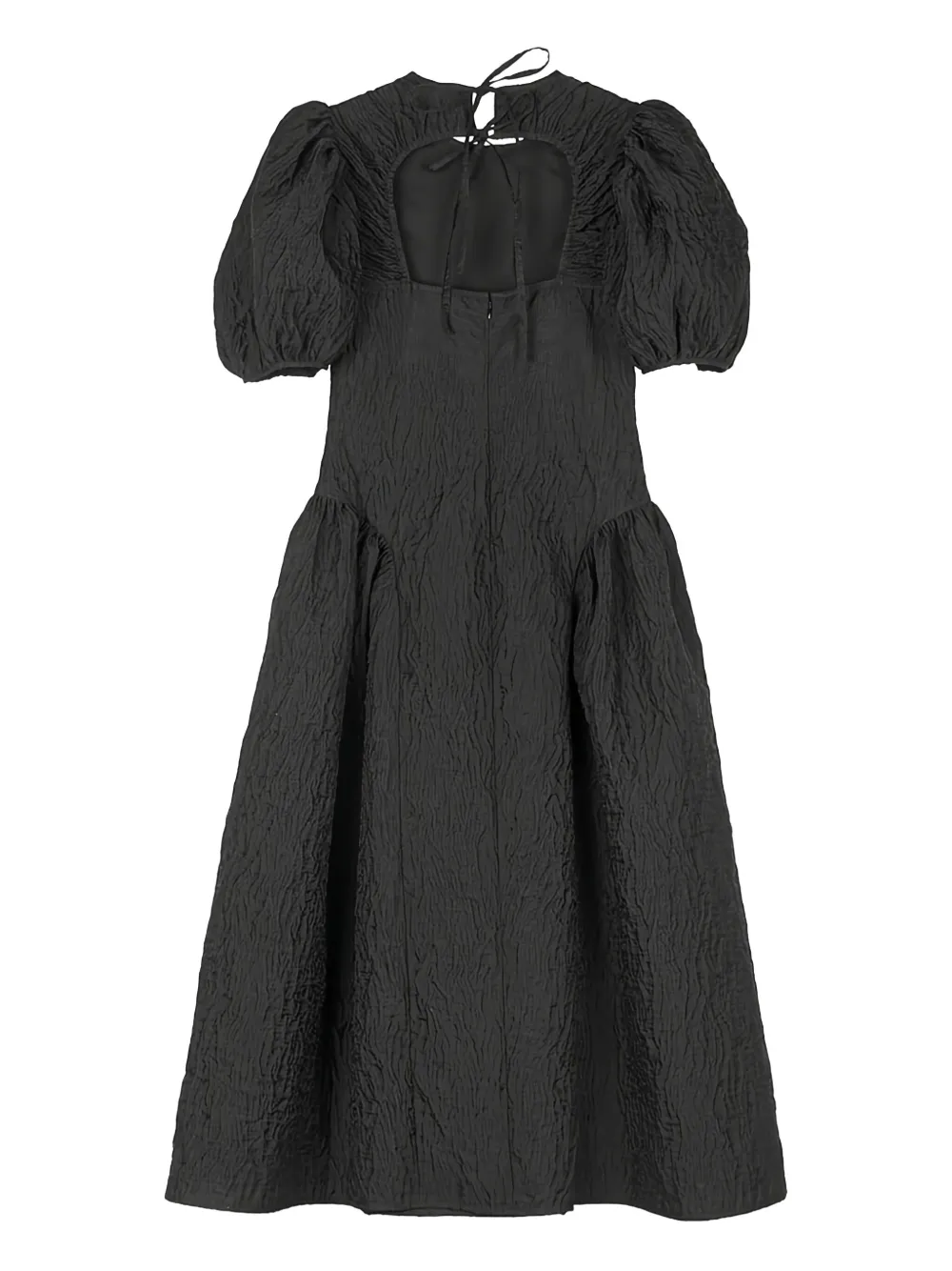Cecilie Bahnsen matelassé puff-sleeve bali dress - Zwart