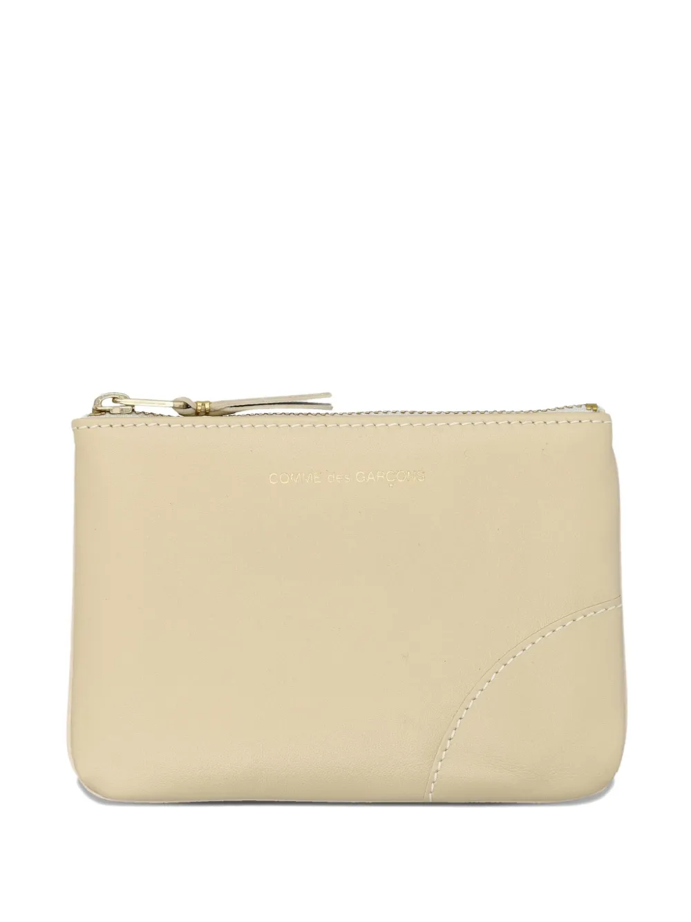Comme Des Garçons Play Logo-embossed Zipped Coin Purse In Neutral