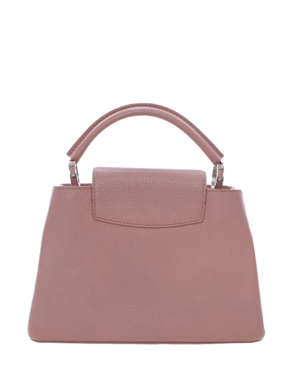 Pre-owned Louis Vuitton 2016 Taurillon Mechanical Flowers Capucines Bb Satchel In Pink
