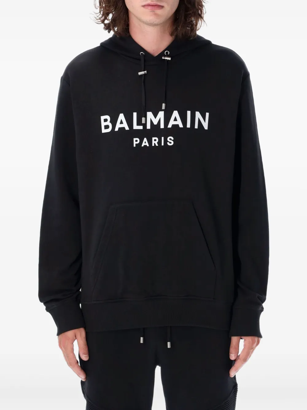 Balmain Felpa con cappuccio e logo - Nero