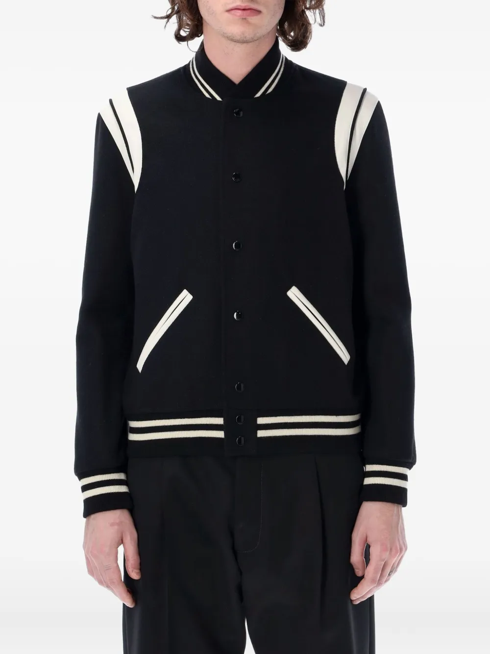 Saint Laurent snap-button bomber jacket | Black | Image 1