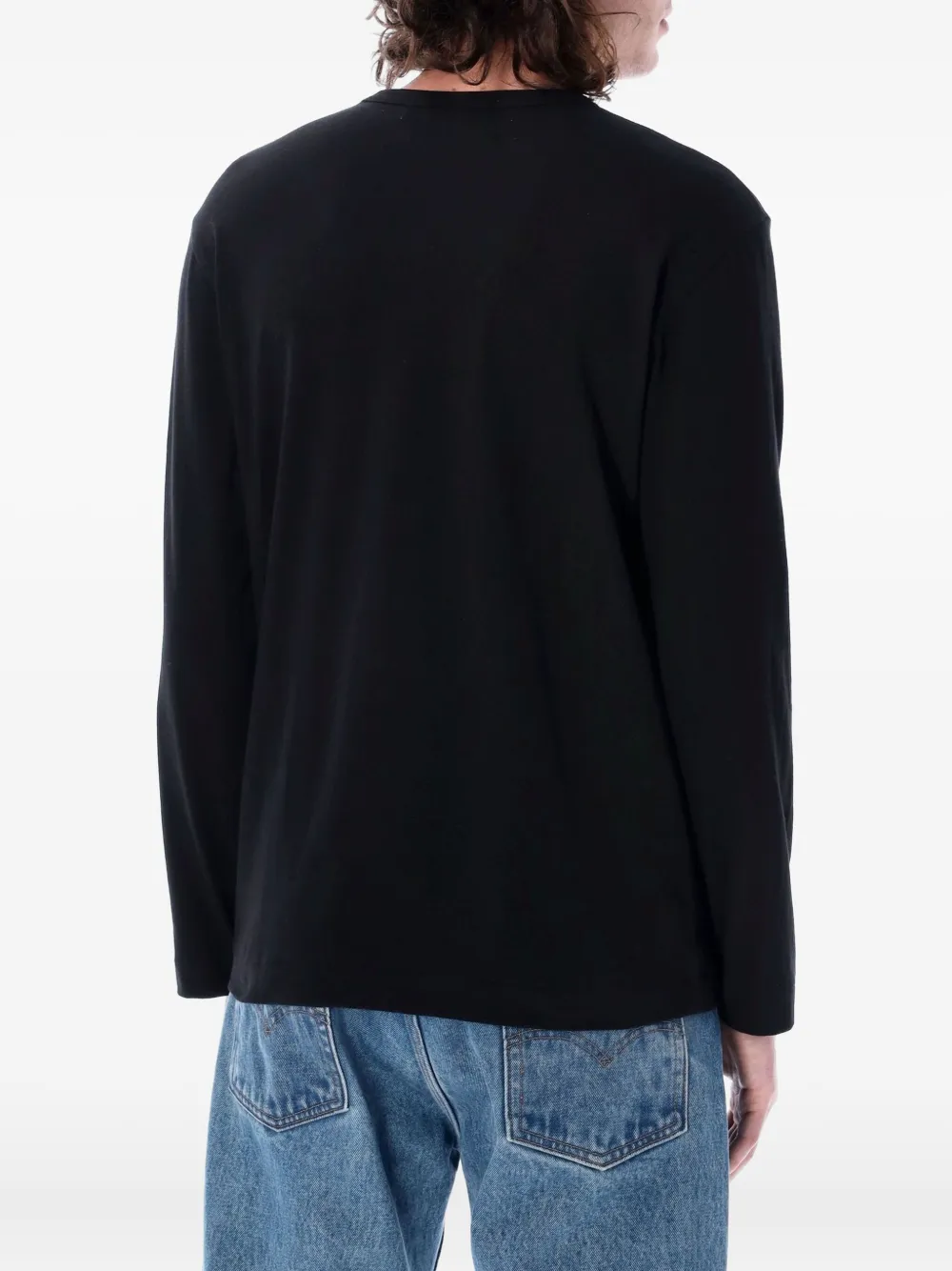 Comme Des Garçons Play T-shirt met hart-patroon en lange mouwen - Zwart