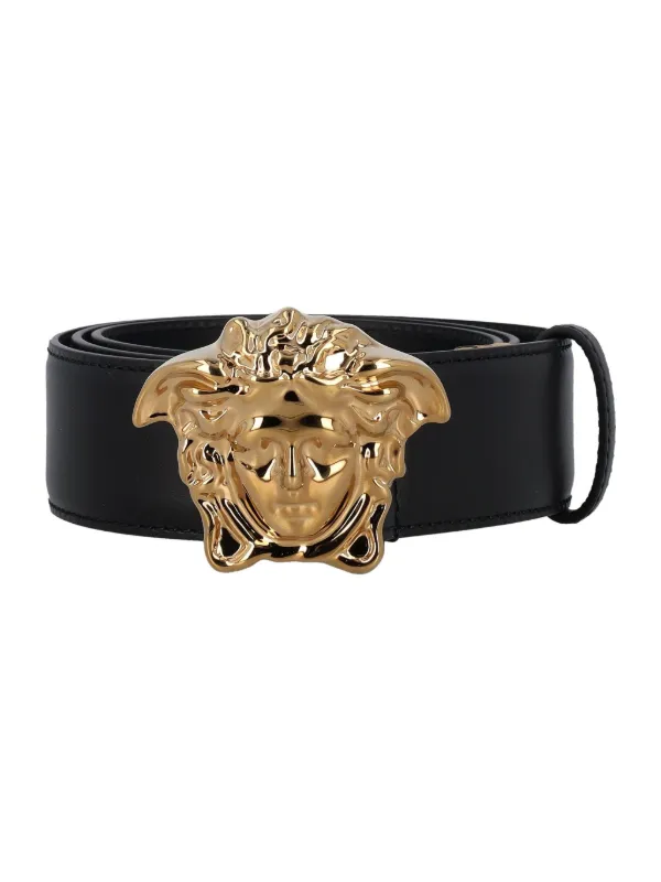 Versace La Medusa Leather Belt | Black | FARFETCH