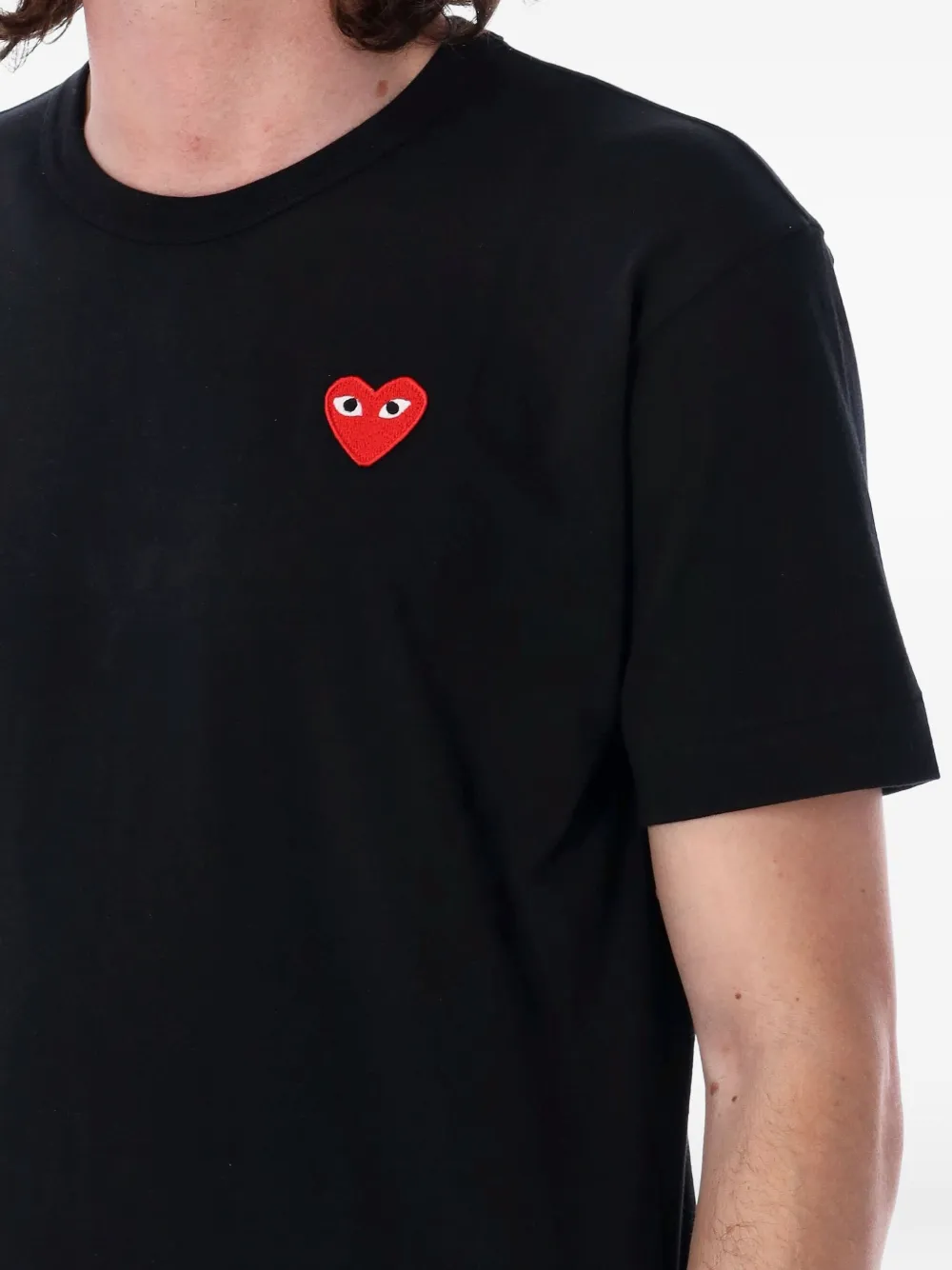 Comme Des Garçons Play Logo-embroidery T-shirt In Black
