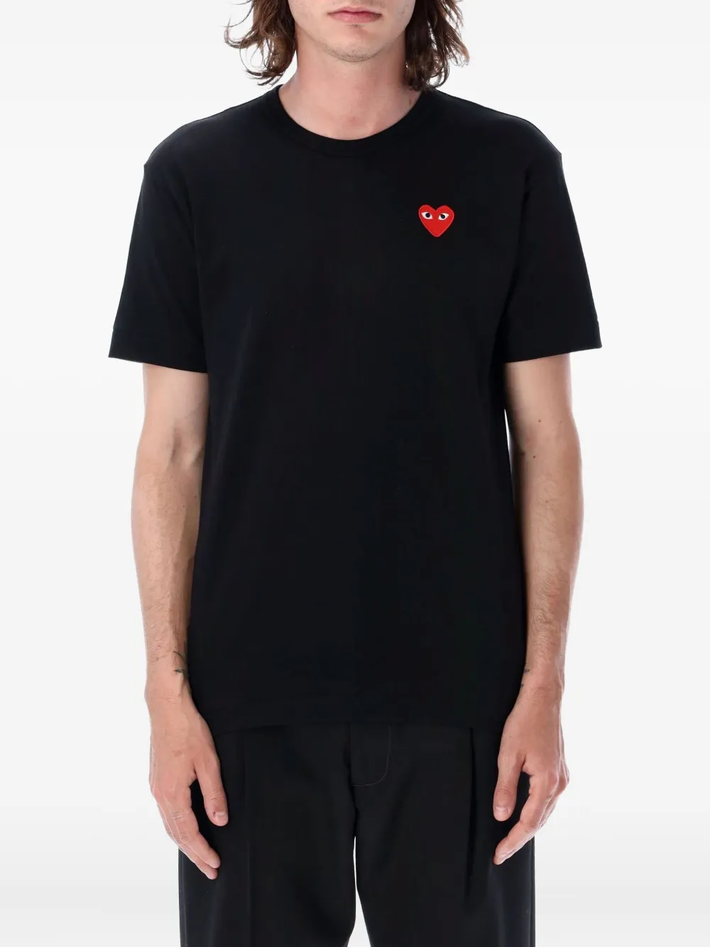 Comme Des Garçons Play Logo-embroidery T-shirt In Black