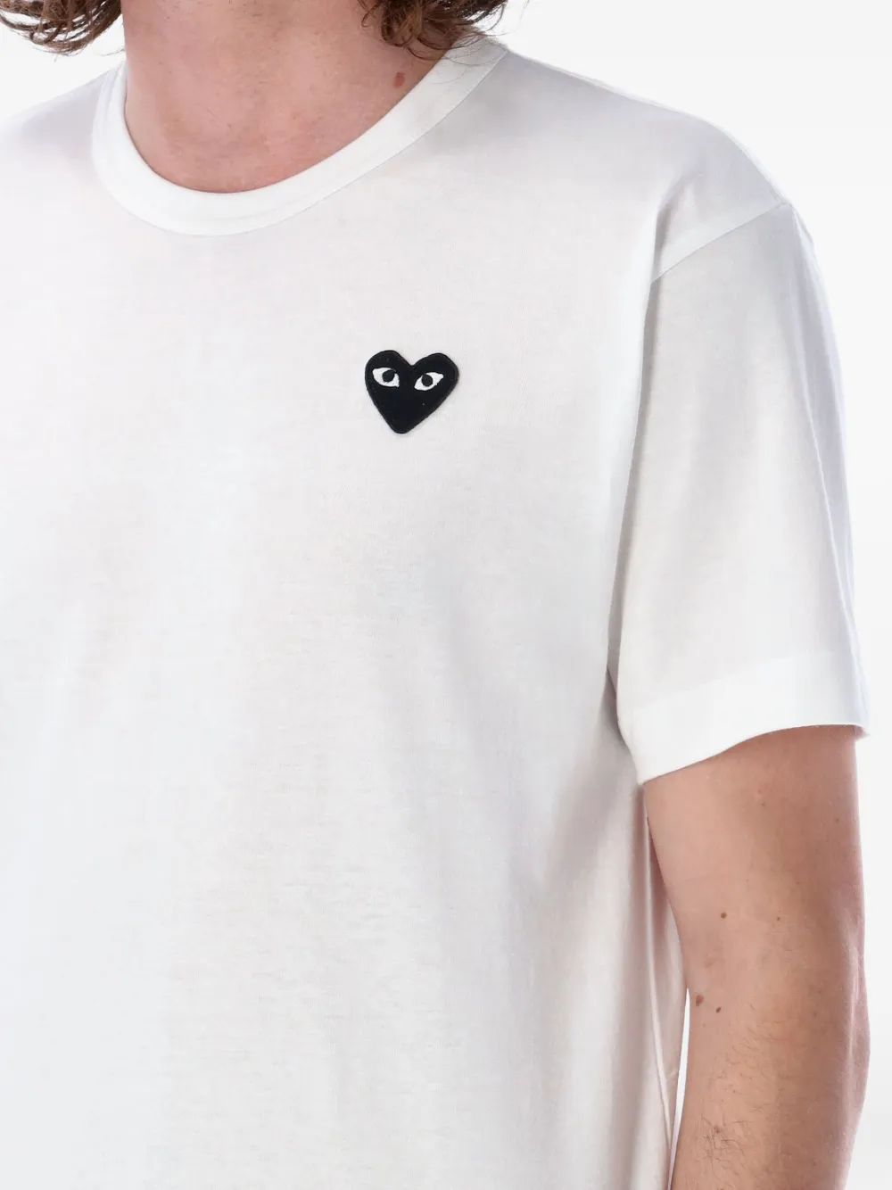 Comme Des Garçons Play Logo-embroidery T-shirt In White