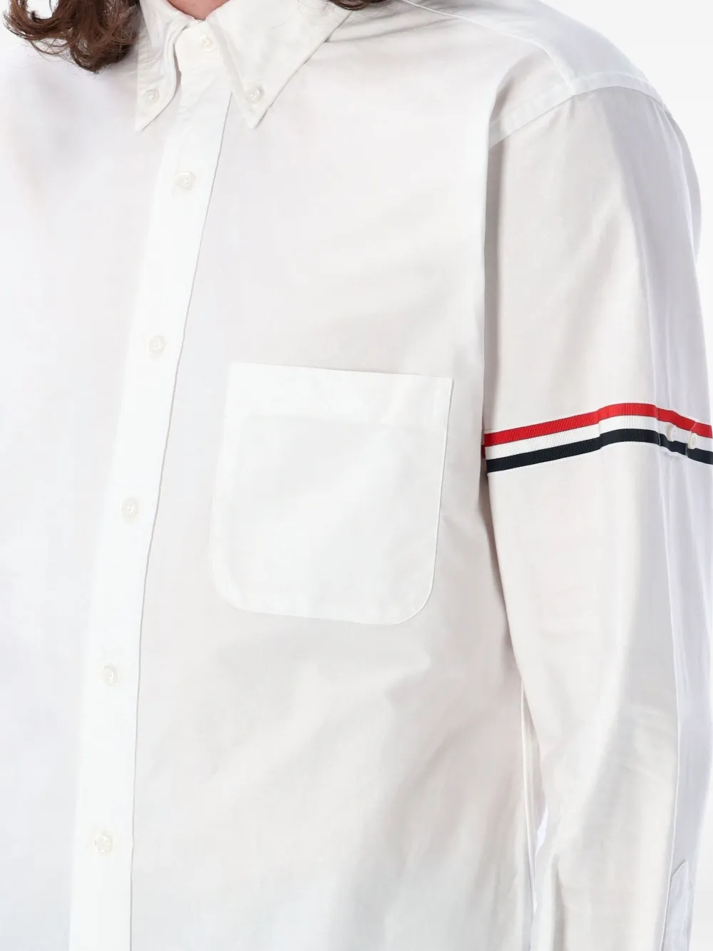 Thom Browne Overhemd met zak met streepdetail Wit