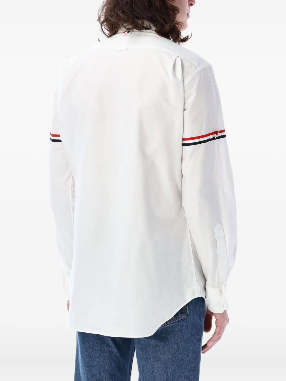 Thom Browne Overhemd met zak met streepdetail - Wit