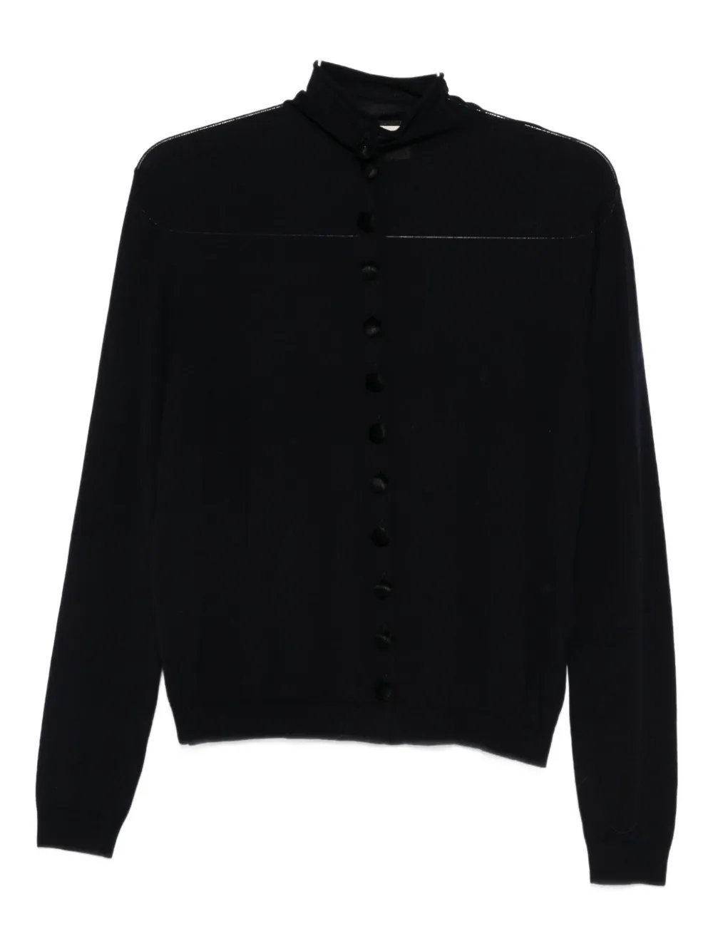Khaite High-neck Buttoned Cardigan In Black