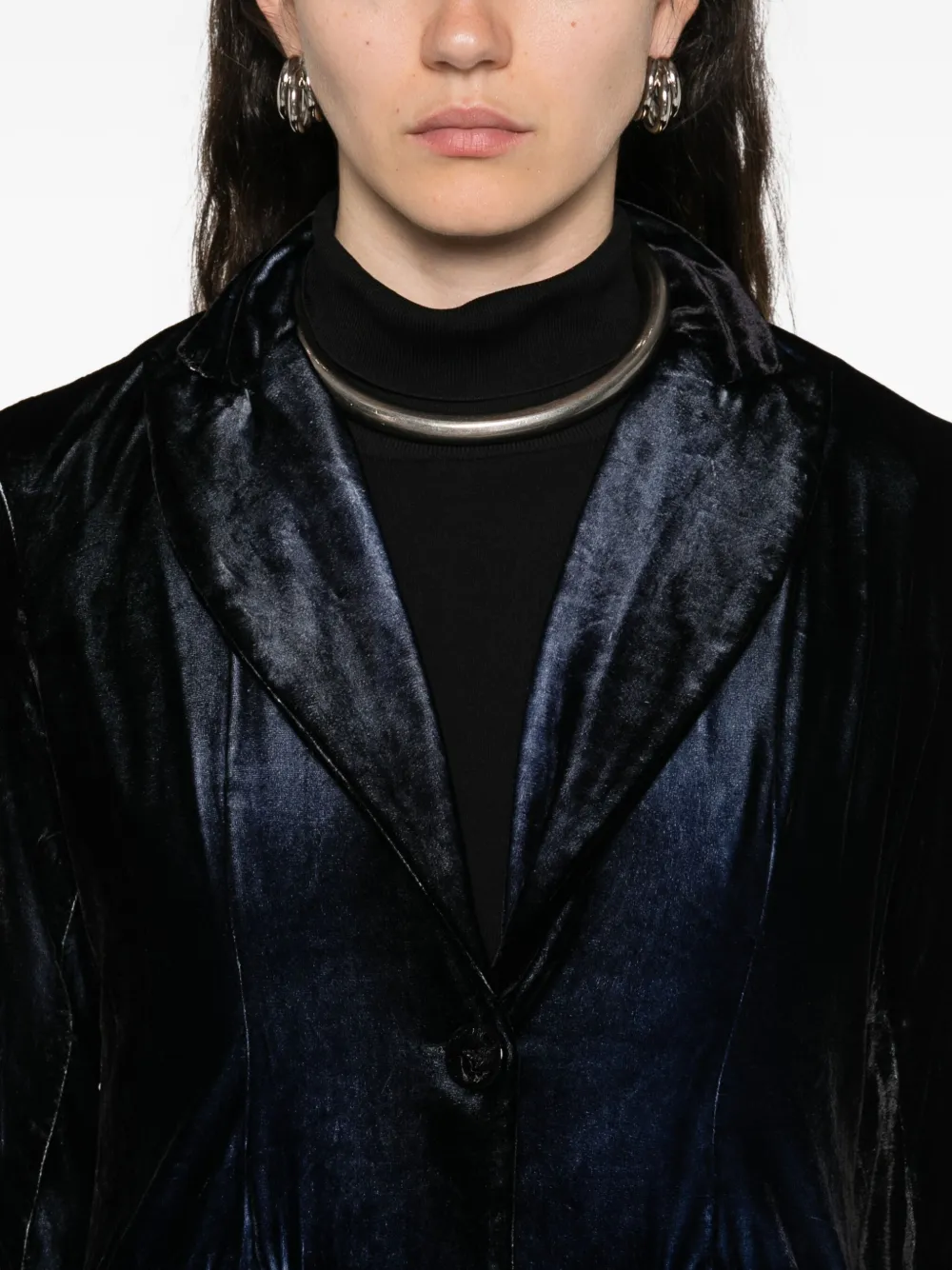 Avant Toi Velvet Coat In Blue