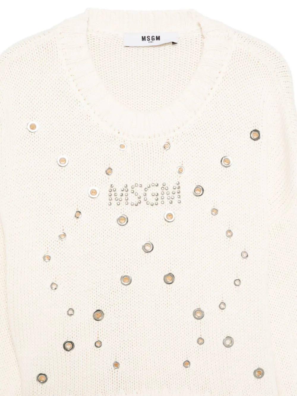 MSGM Kids Trui verfraaid met ringlets Beige