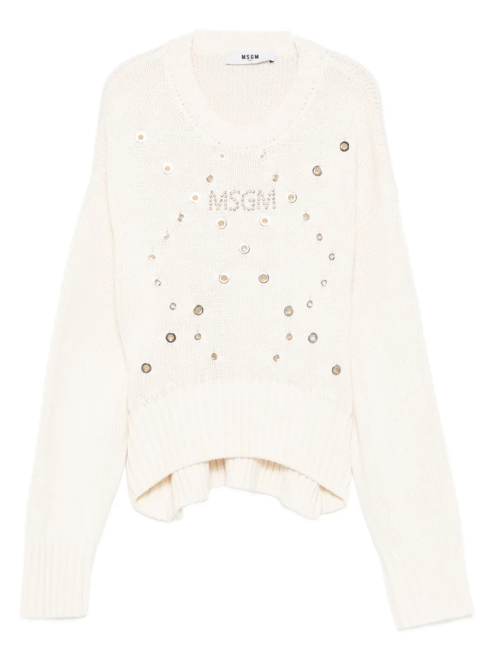 MSGM Kids eyelet-embellished jumper | Neutrals | Image 1