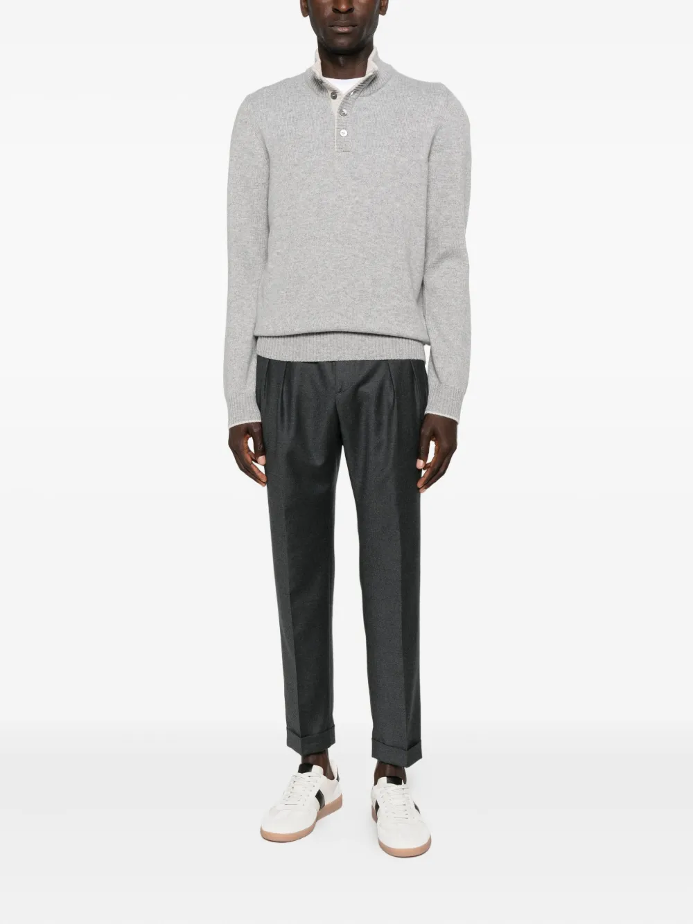 Gran Sasso buttoned sweater - Grijs
