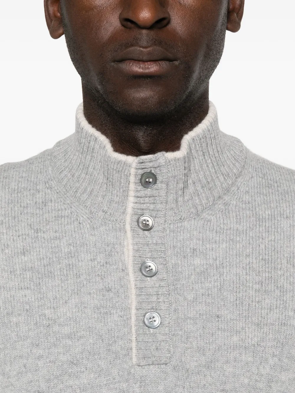 Gran Sasso Buttoned Sweater In Gray