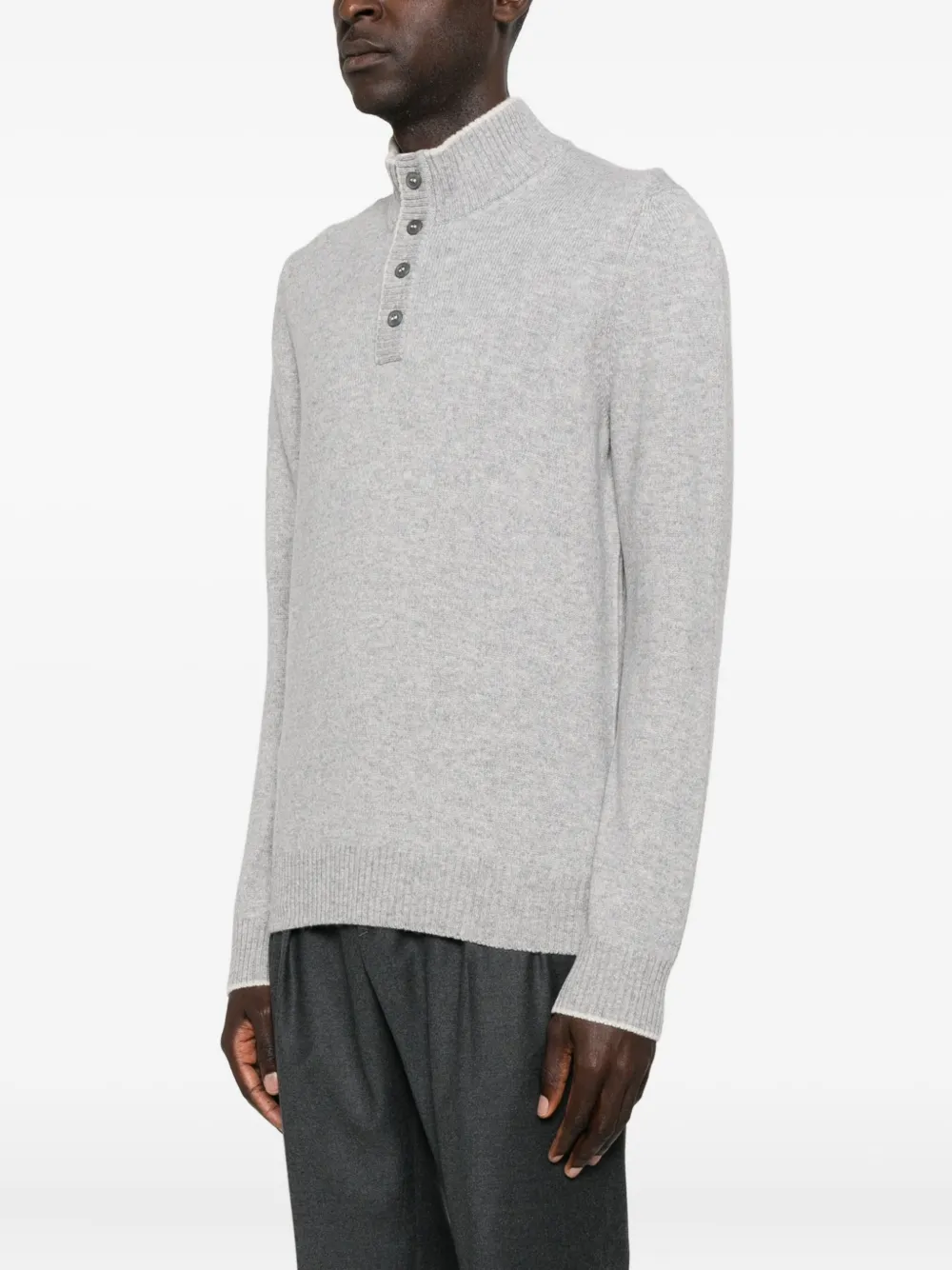 Gran Sasso Buttoned Sweater In Gray