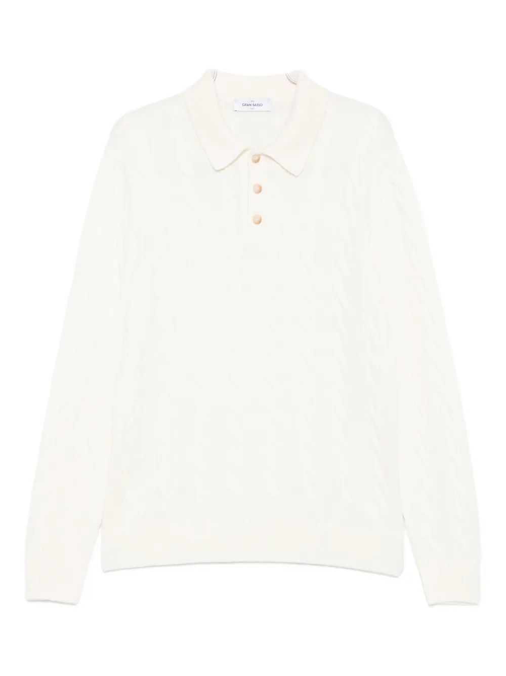 Gran Sasso cable-knit logo sweater | White | Image 1