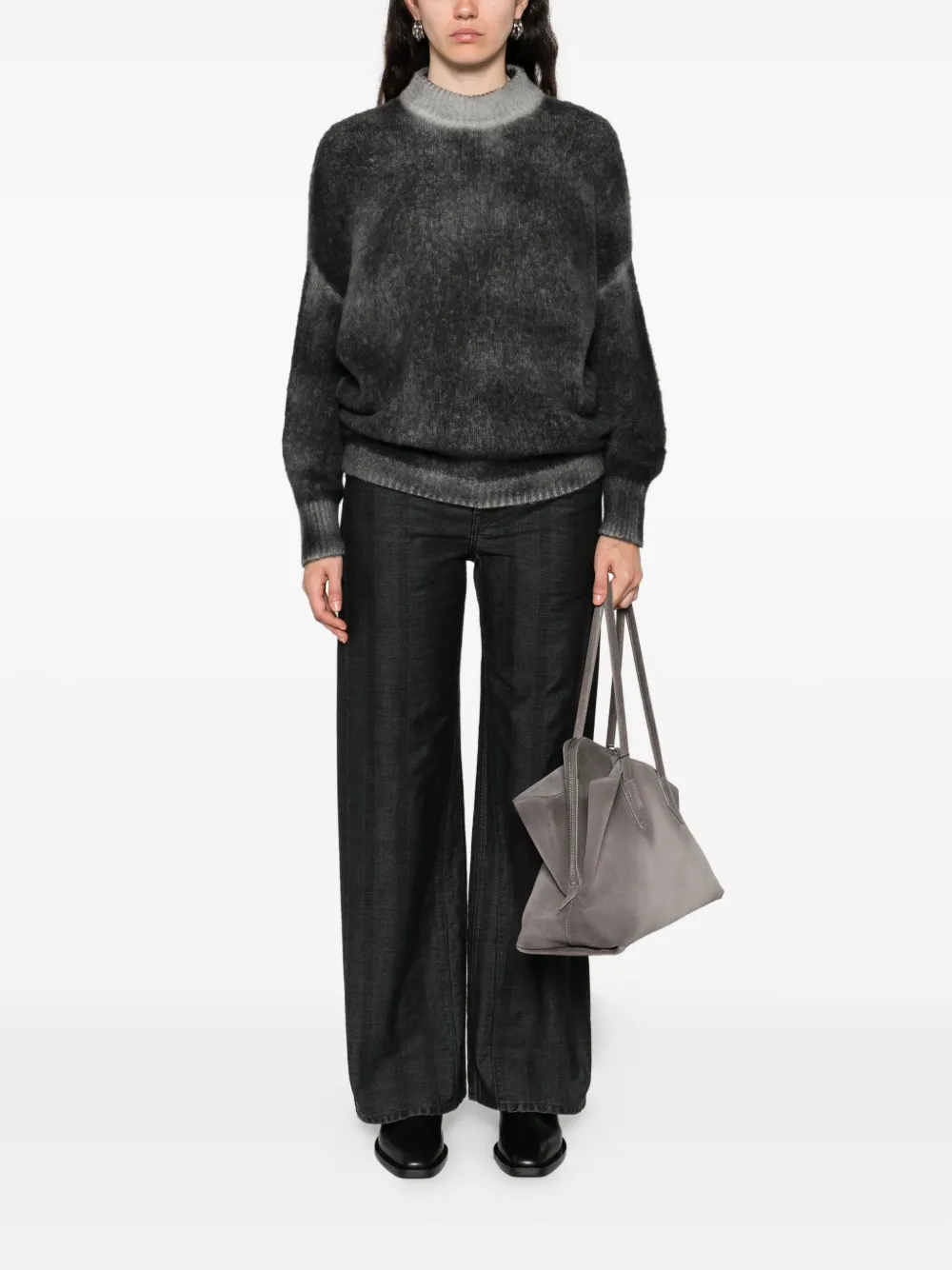 Avant Toi Brushed-effect Jumper In Gray