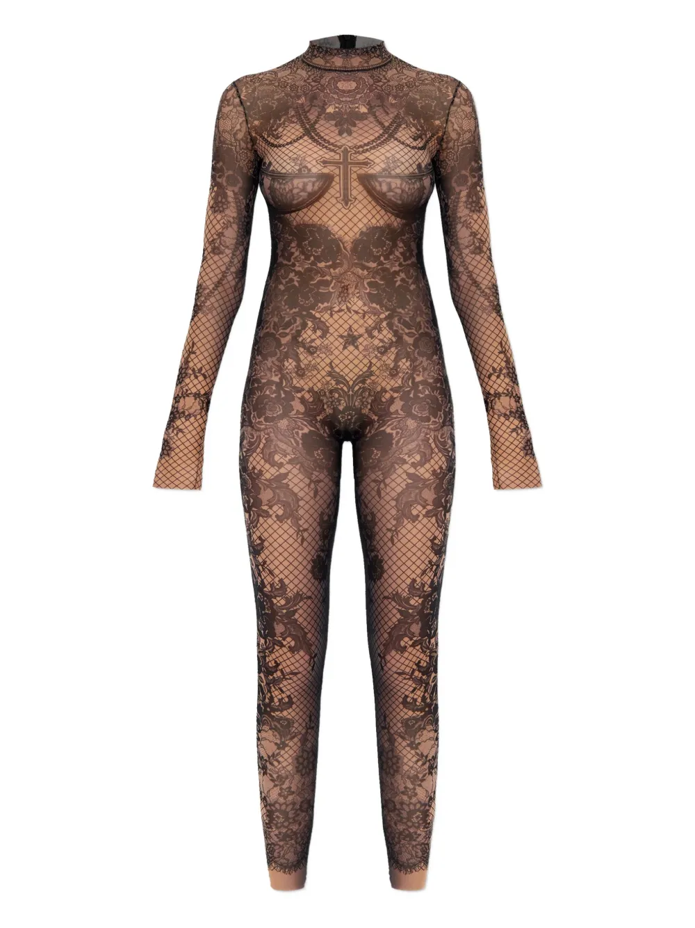 Dsquared2 Tattoo-print Jumpsuit In Brown