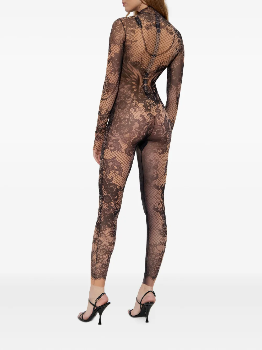 Dsquared2 Tattoo-print Jumpsuit In Brown