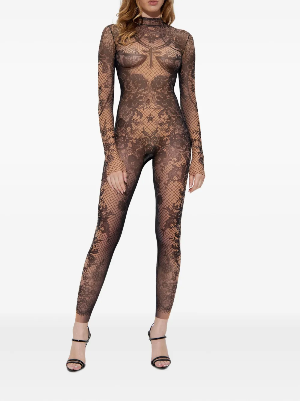 Dsquared2 Tattoo-print Jumpsuit In Brown