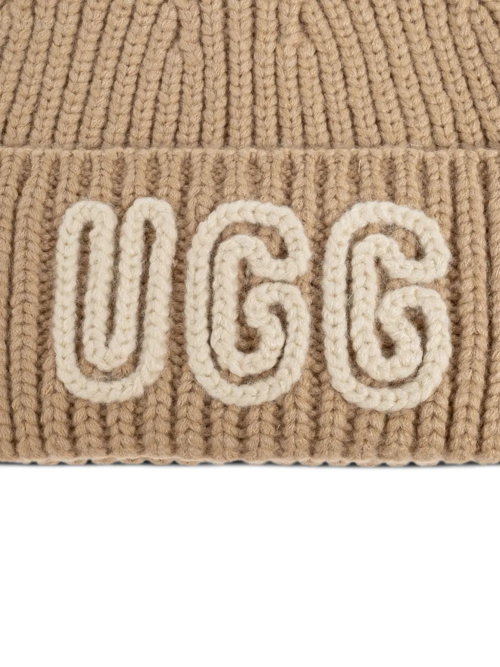 UGG Geribbelde muts met logo Beige