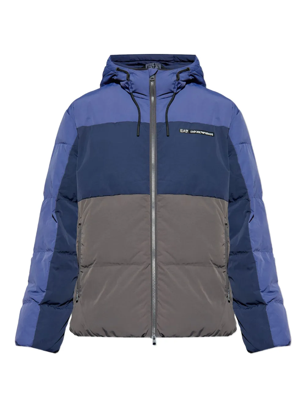 Ea7 Emporio Armani chamarra con diseño color block y capucha | azul | Image 1
