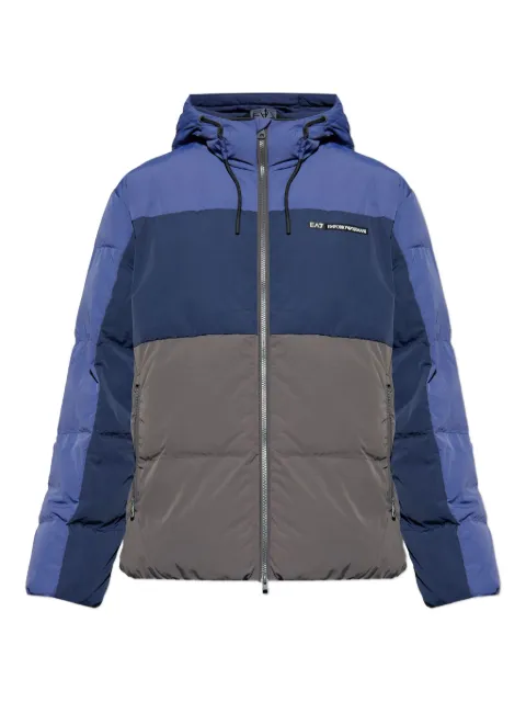 Ea7 Emporio Armani chamarra con diseño color block y capucha
