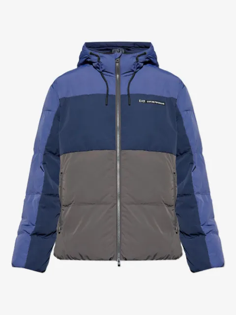 Ea7 Emporio Armani hooded colour-block jacket