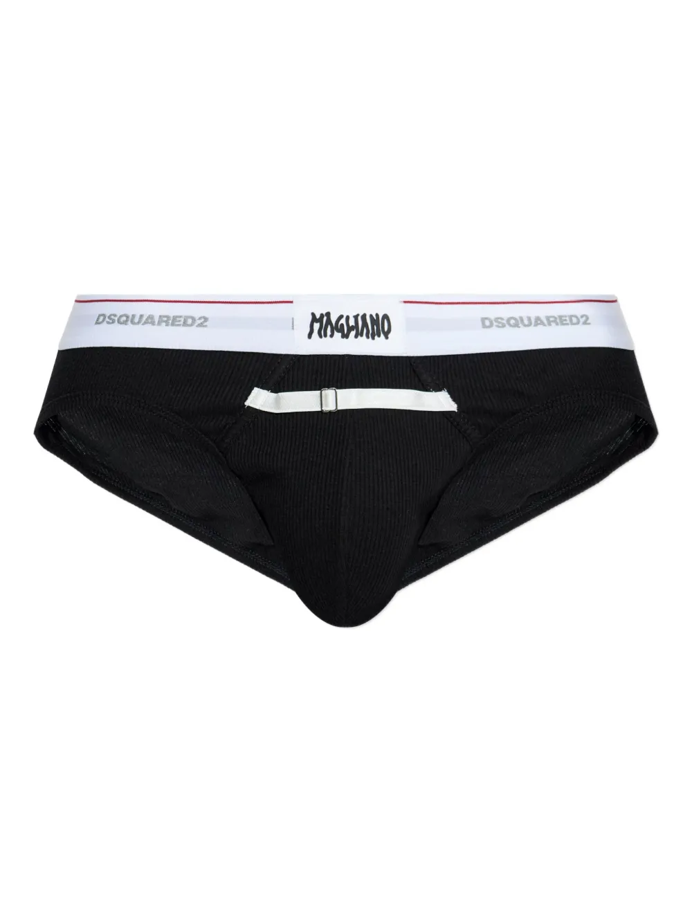 Dsquared2 X Magliano Buckle-detail Briefs In Black