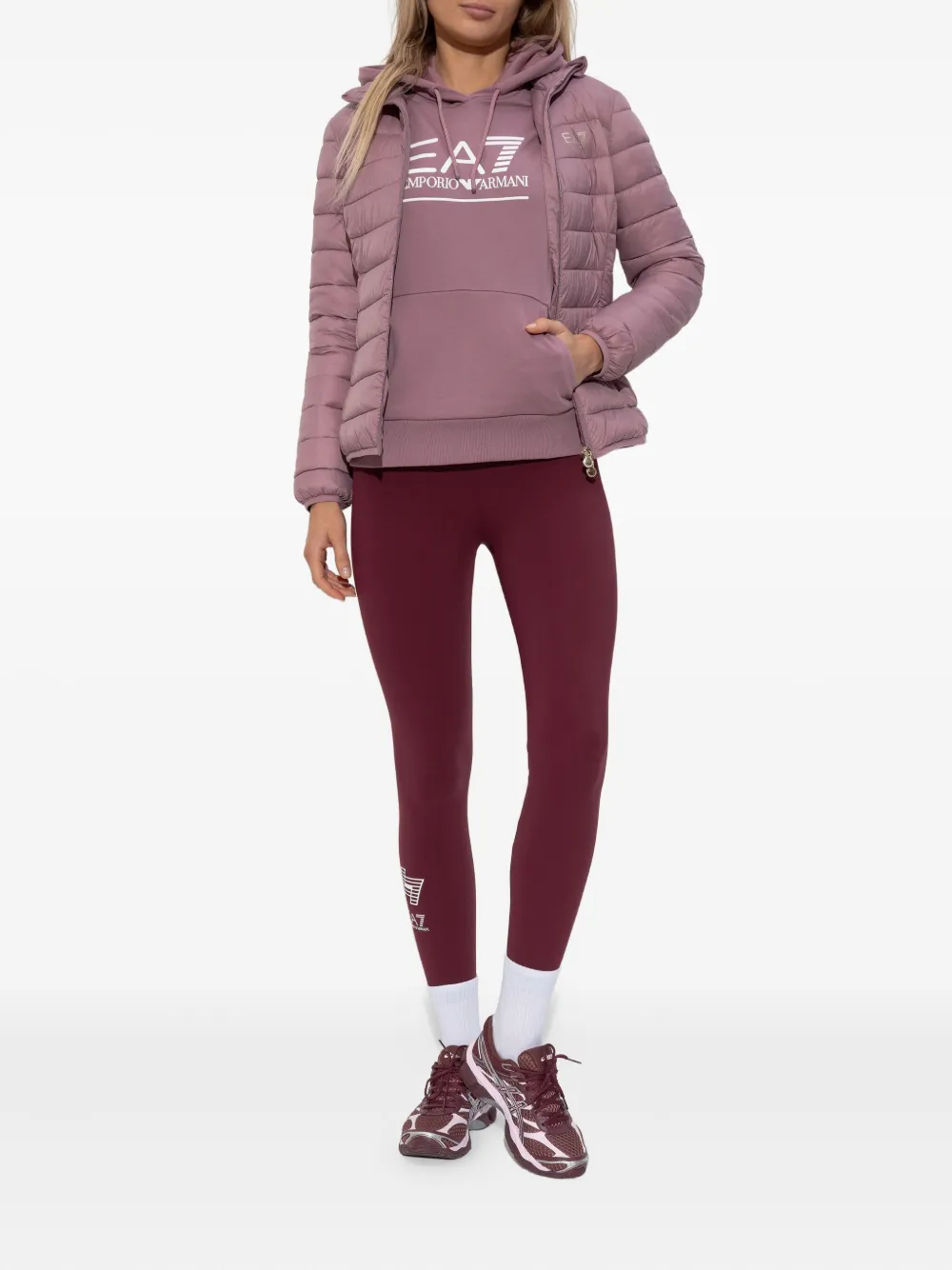 Ea7 Emporio Armani Hoodie met logodetail Roze