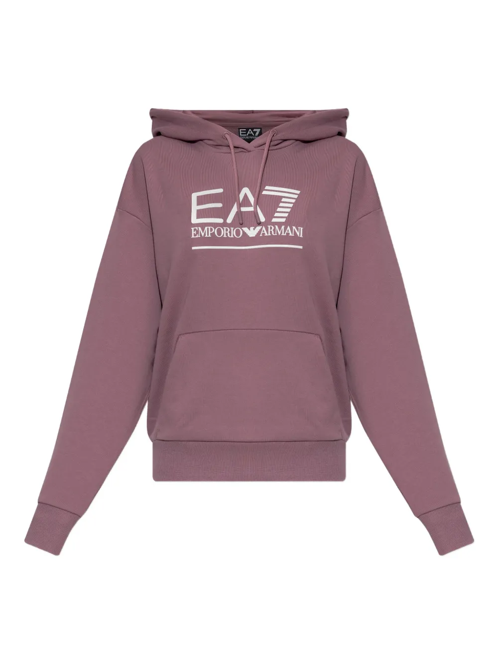 Ea7 Emporio Armani logo-detail long-sleeve hoodie - Rosa