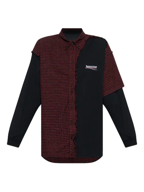 Balenciaga check frayed shirt