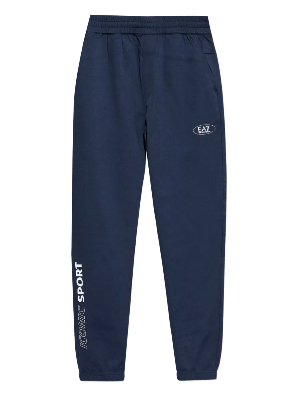 Ea7 Logo-print Track Pants In Blue