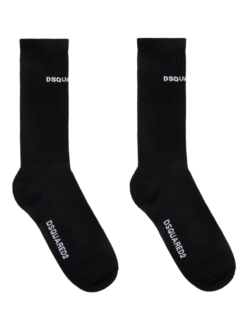 DSQUARED2 logo-knit ribbed socks | Black | Image 1
