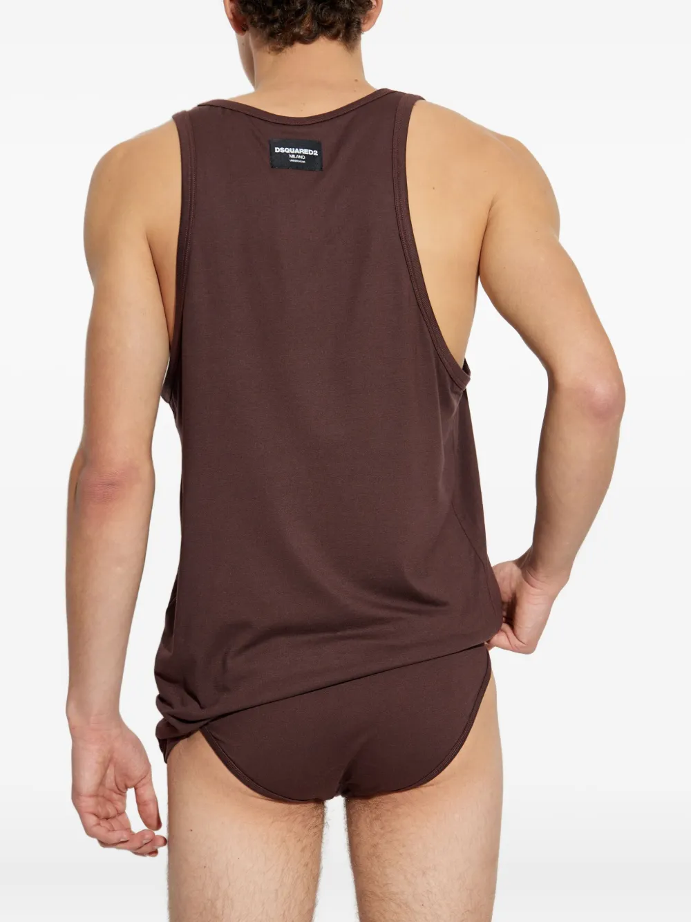 Dsquared2 Logo-patch Vest In Brown