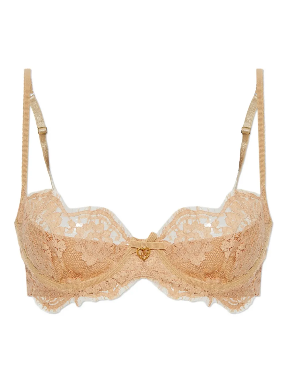 Dsquared2 Floral-lace Bra In Neutral