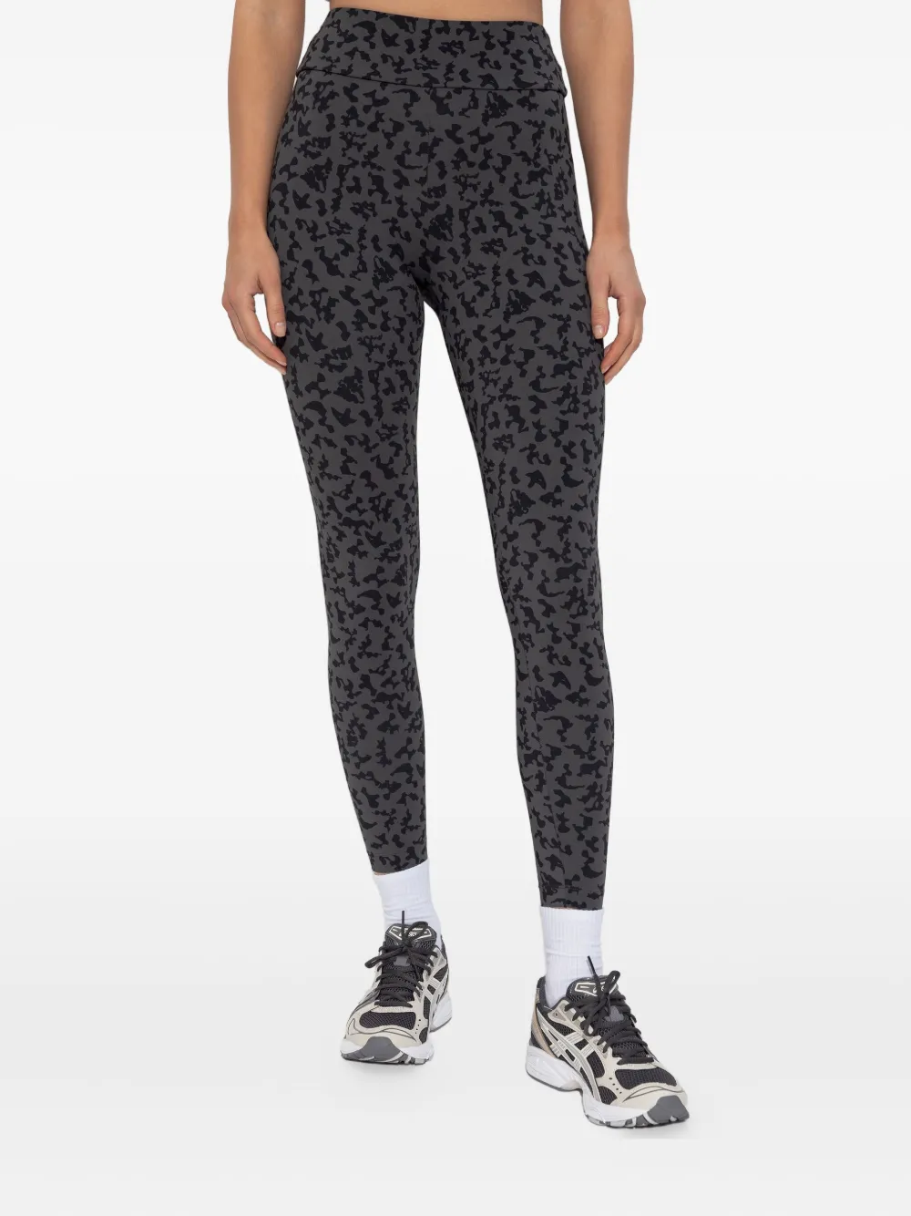 Ea7 Train Sporty Camouflage-pattern Leggings In Animal Print