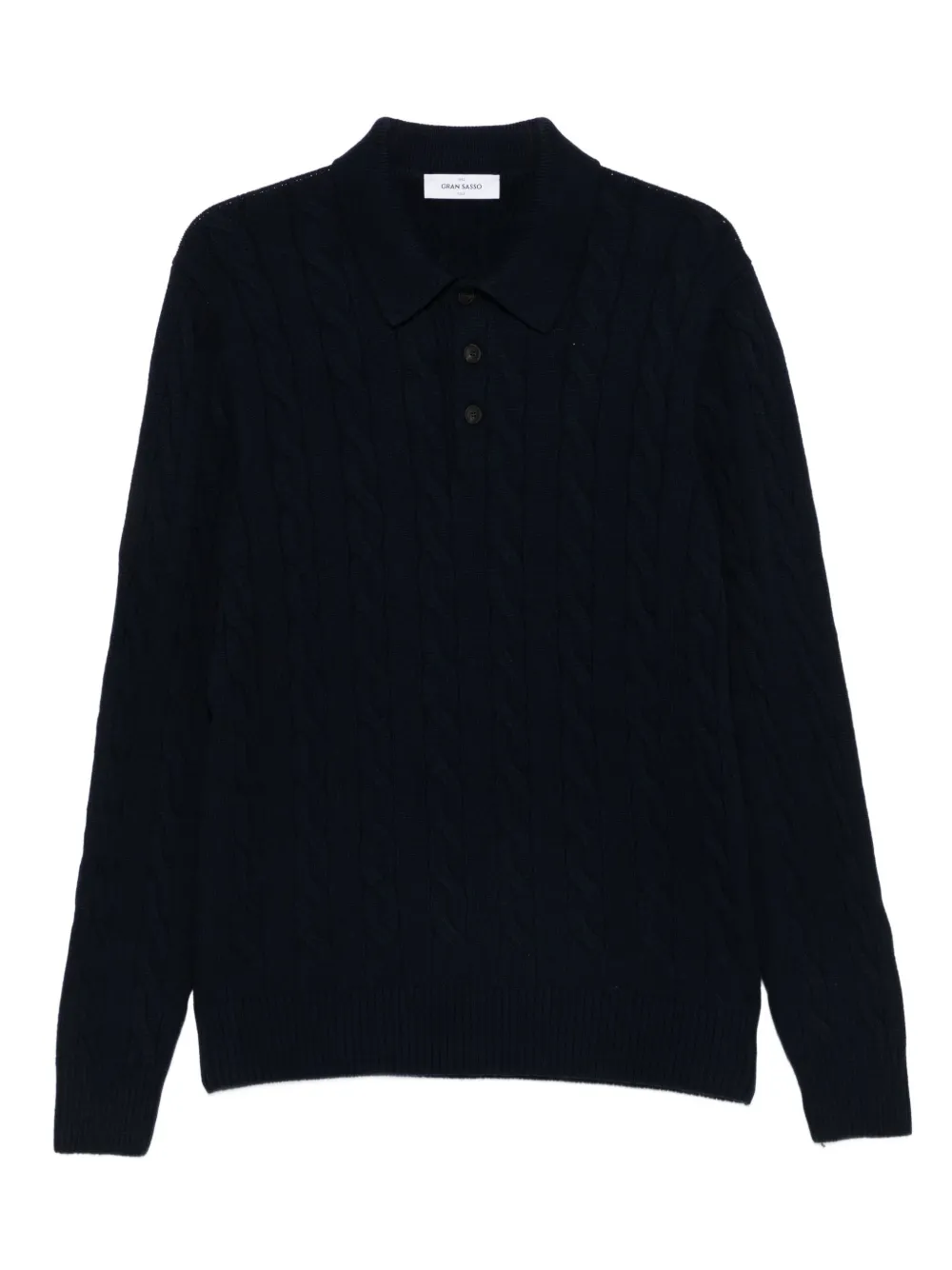 Gran Sasso suéter estilo playera tipo polo en tejido de ochos | azul | Image 1