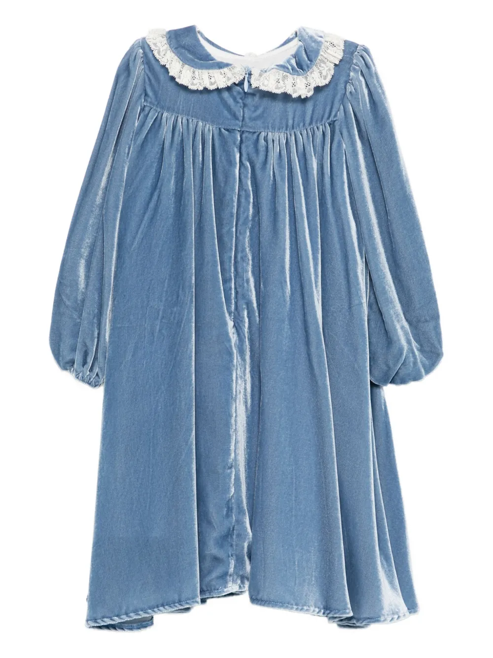 La Stupenderia lace-collar dress - Blauw