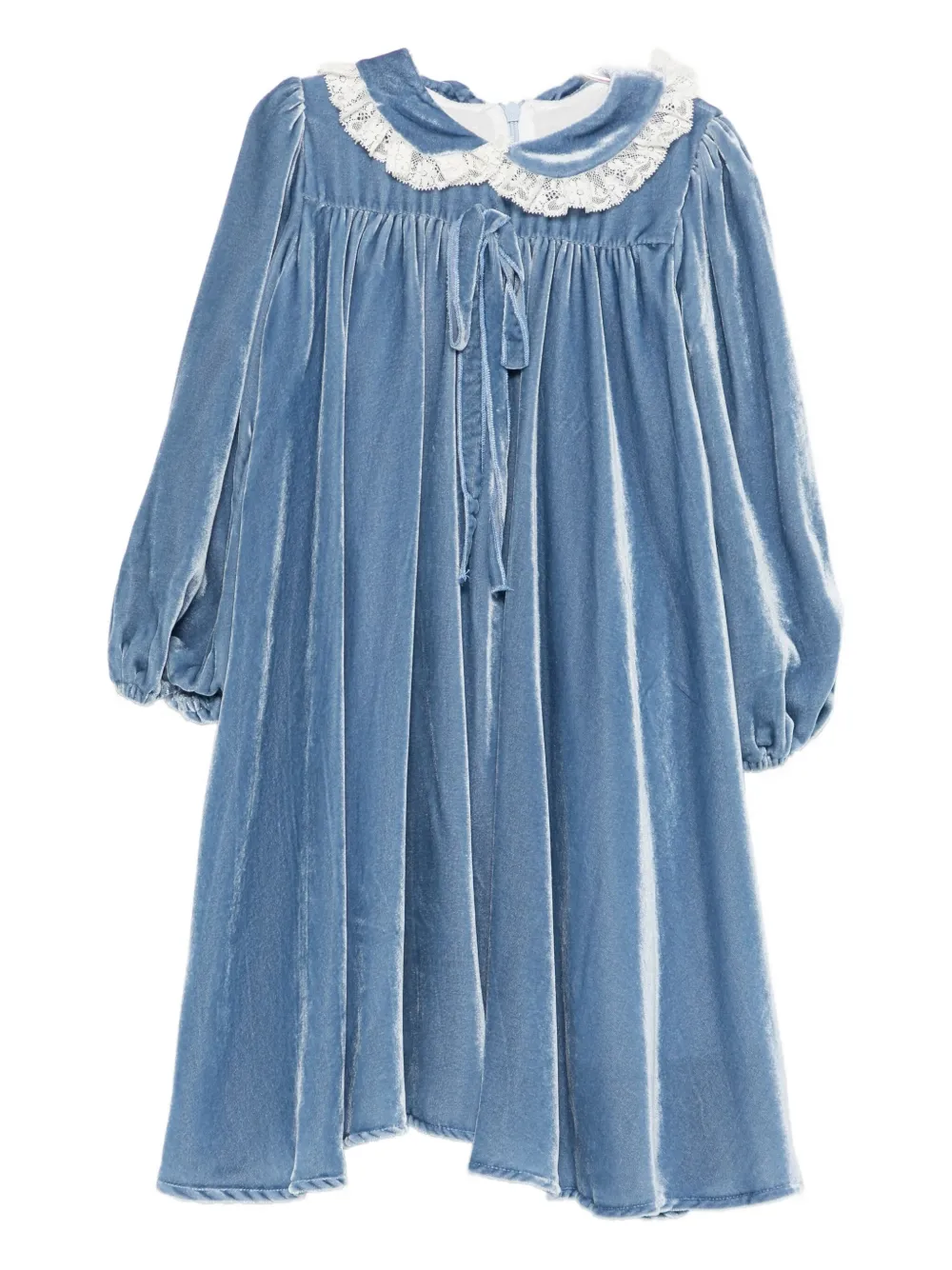 La Stupenderia lace-collar dress - ブルー La Stupenderia lace-collar dress - ブルー