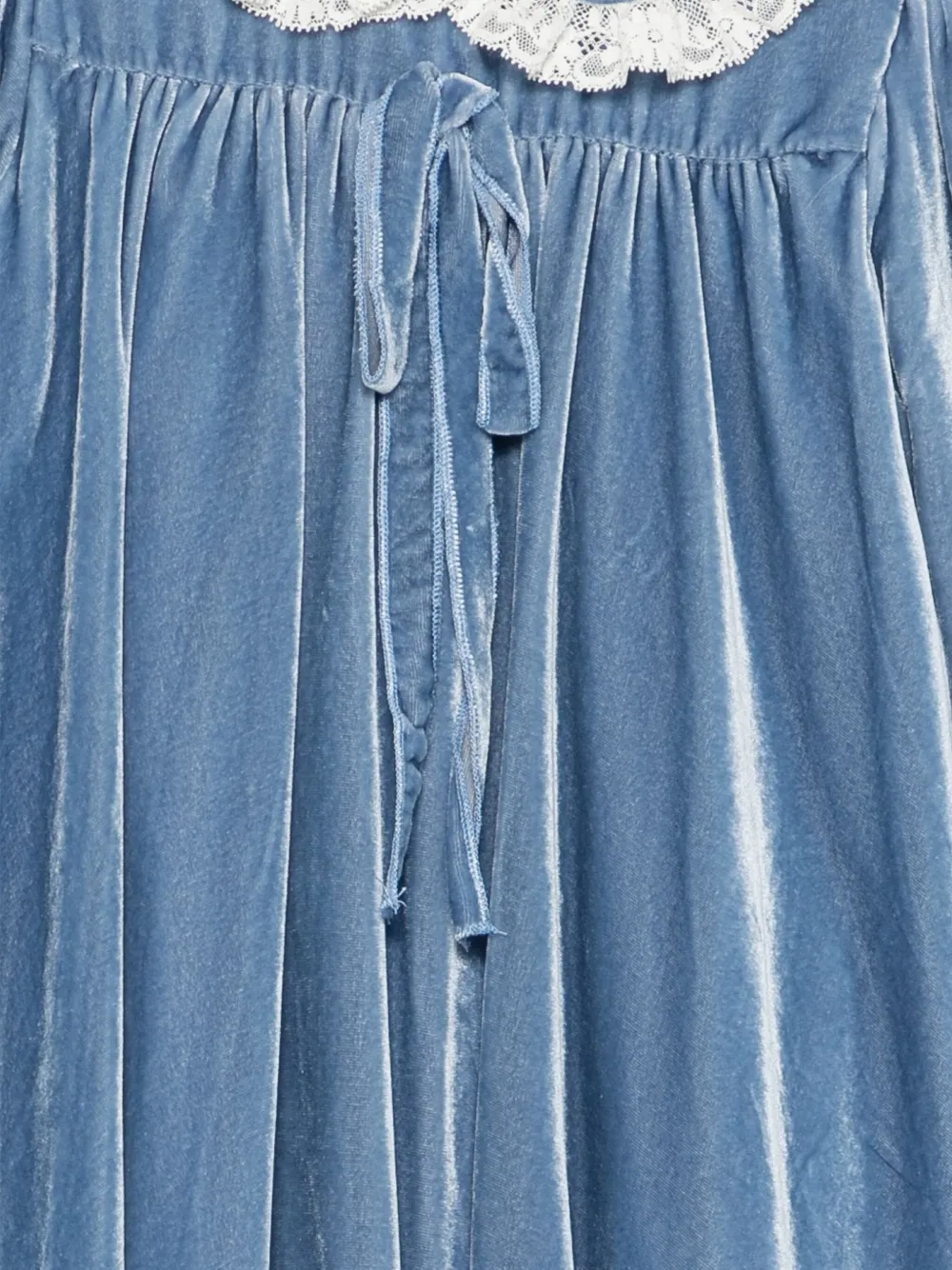 La Stupenderia Jurk met kanten kraag Blauw